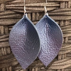 Lavender leather earrings